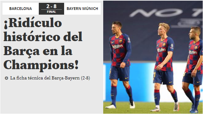 Historisch belachelijk gemaakt, vindt Mundo Deportivo. 