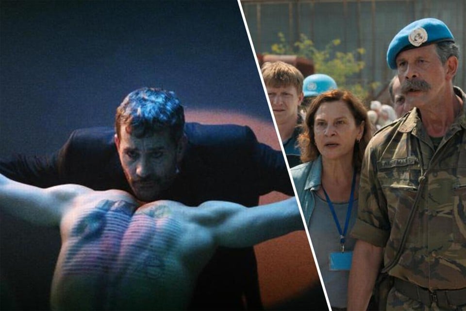 Koen De Bouw (links) en Johan Heldenbergh (rechts) in hun films die kans maken op een Oscar. 