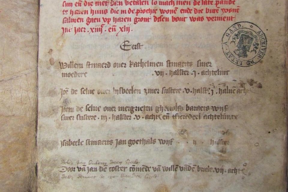 Erevoorzitter van de heemkundige kring Jan Luyssaert vond een renteboek van 1442 uit Poesele. Het gaat om de eigendommen van een zekere Boudin Borlute.