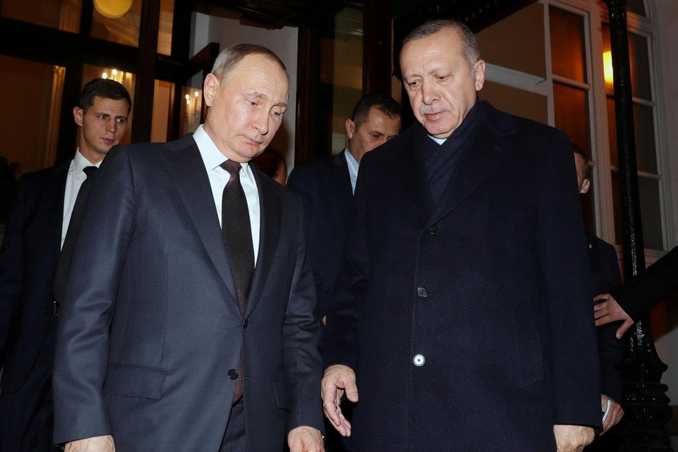 Archiefbeeld: Vladimir Poetin en Recep Tayyip Erdogan. 