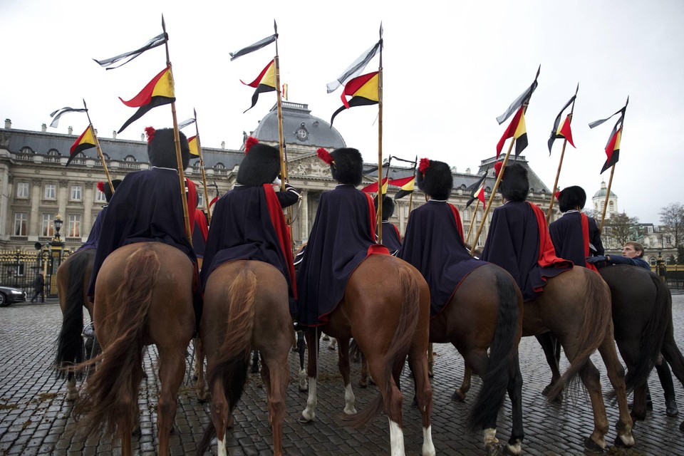 The Royal Escort at the funeral of Queen Fabiola in December 2014.