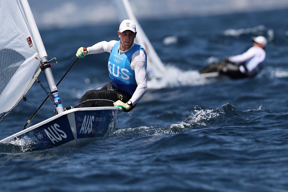 De Australiër Matthew Wearn blies de tegenstand weg in de Laser-klasse, het goud is al binnen.