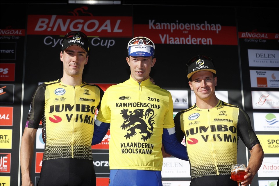 Het podium van 2019 met winnaar Jannik Steimle.