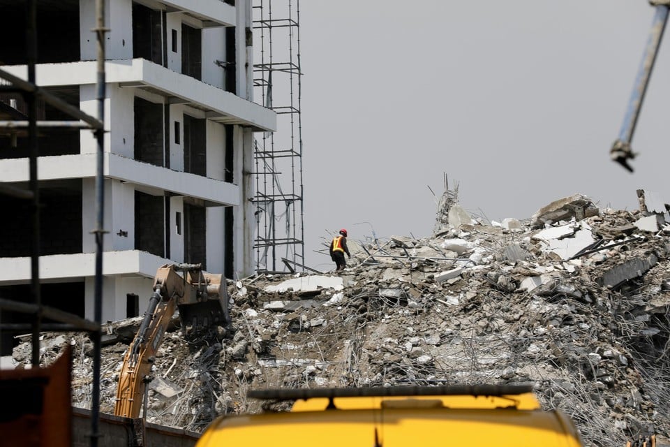 Het flatgebouw in aanbouw had 21 verdiepingen.