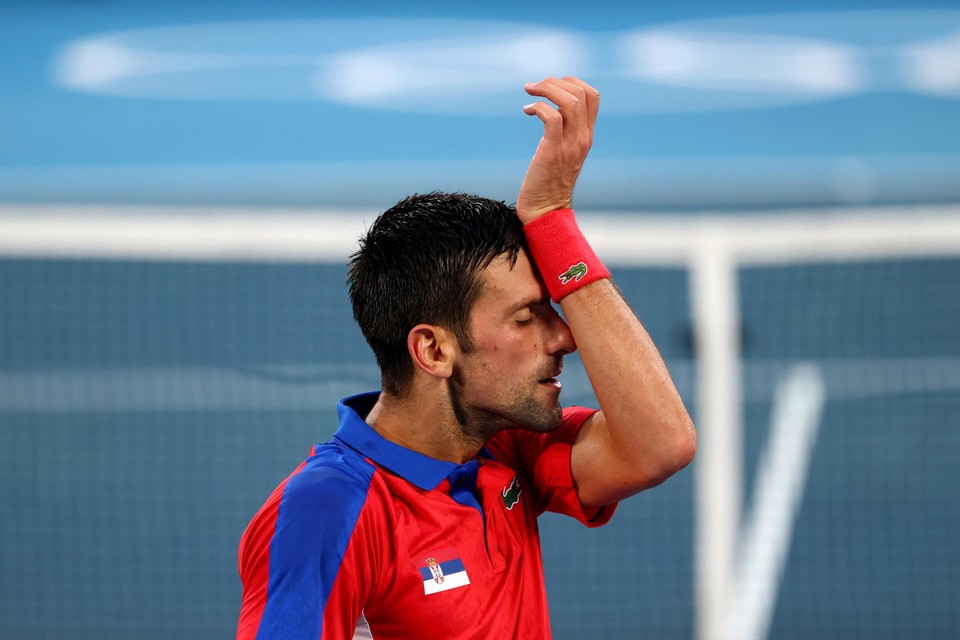 De wedstrijd te veel voor Djokovic, die volledig uitgeput was op het einde van de halve finale tegen Zverev.