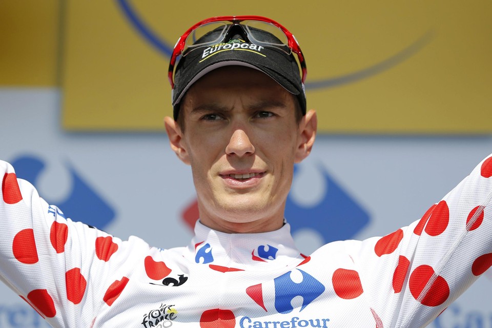 Pierre Rolland droeg de bolletjestrui tijdens de Tour van 2013. 