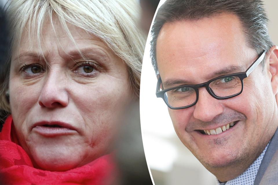 Unizo-topman Danny Van Assche (rechts) is “opgelucht” dat er een akkoord is, maar vakbondsvrouw Miranda Ulens (links) is helemaal niet tevreden met de gesloten deal. 