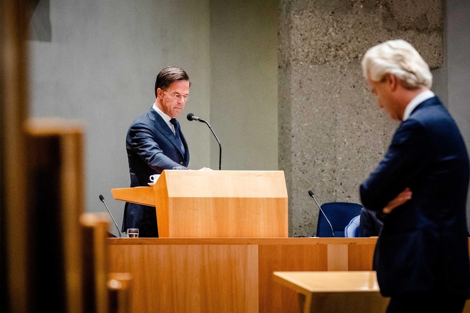 Mark Rutte (links) en Geert Wilders (rechts) 