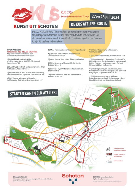 Het pad loopt langs talrijke ambachtswerkplaatsen.  Het kan ook worden opgehaald bij een van de deelnemende locaties.