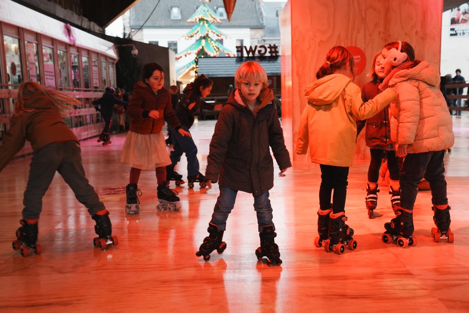 Op de rolschaatsbaan was het ook meteen druk. 