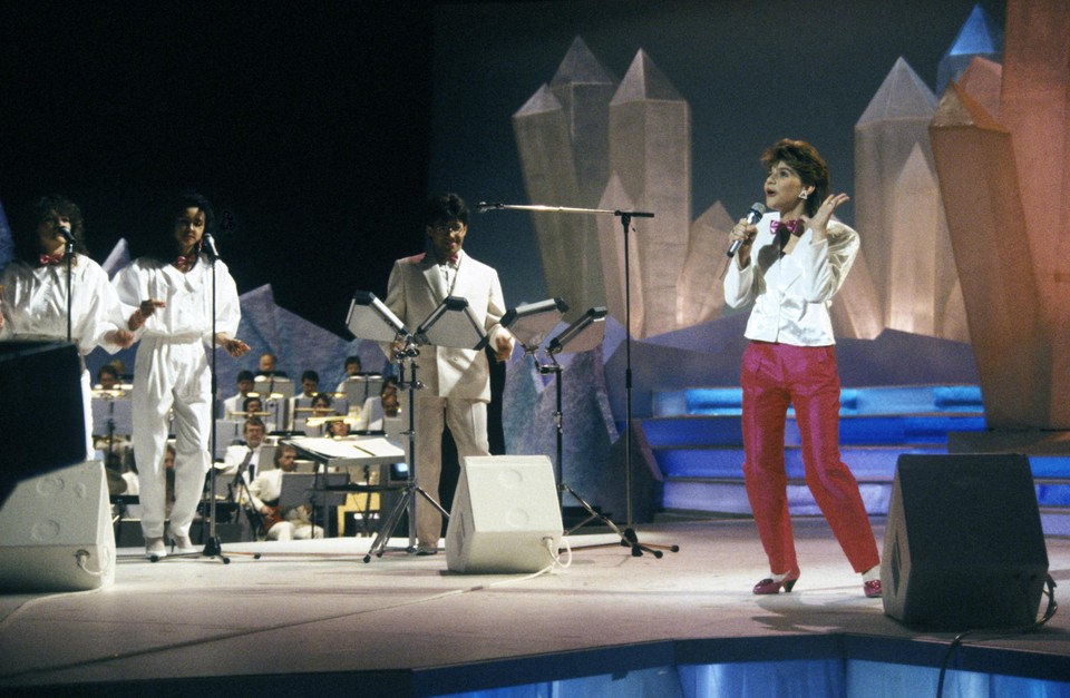 Sandra in 1986 met het winnende lied ‘J’aime la vie’.