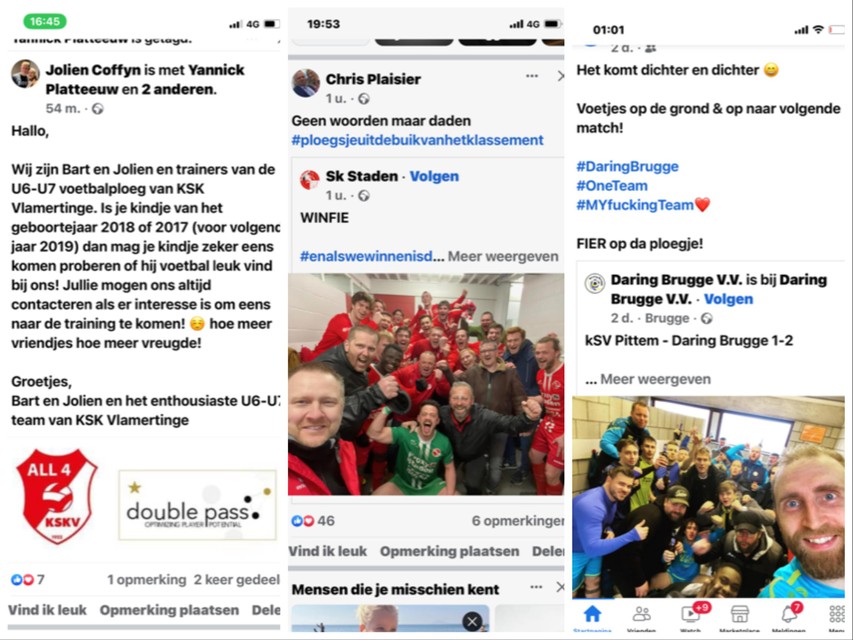 Coaches Bart en Jolien zijn vooruitziend en bij Staden en Daring Brugge postten de coaches een #winfie op hun Facebookpagina.