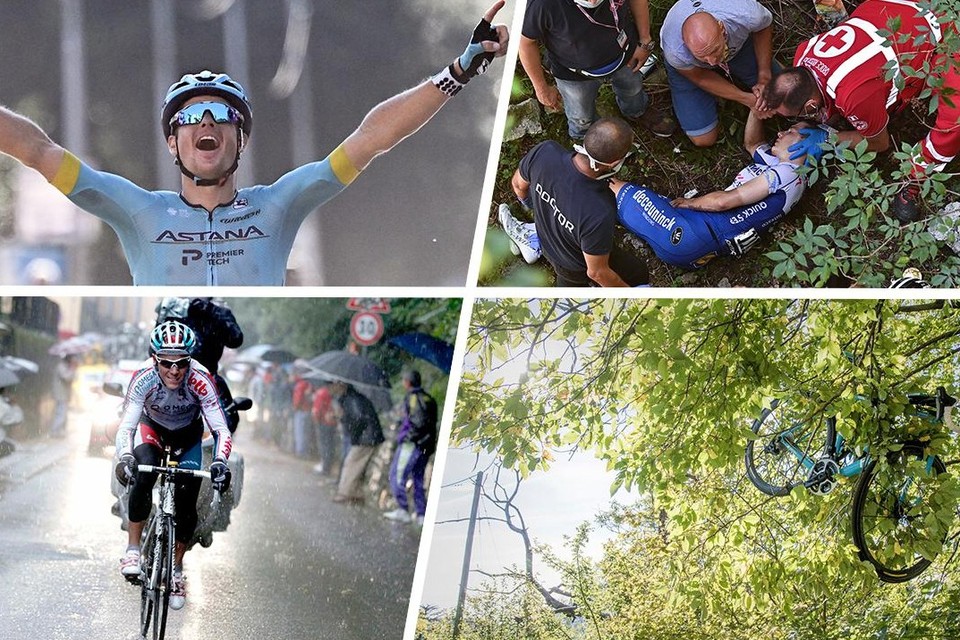 De Ronde van Lombardije: knappe overwinningen van Fuglsang of Gilbert, maar ook horrorcrashes van Evenepoel en Bakelants.  