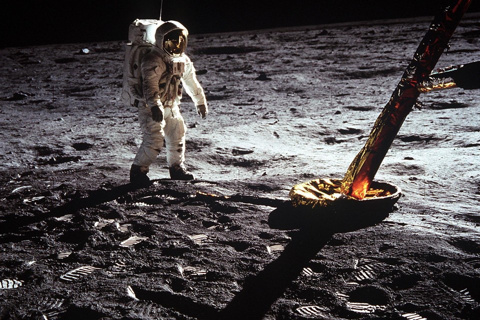 Archiefbeeld: Buzz Aldrin op de maan in 1969.