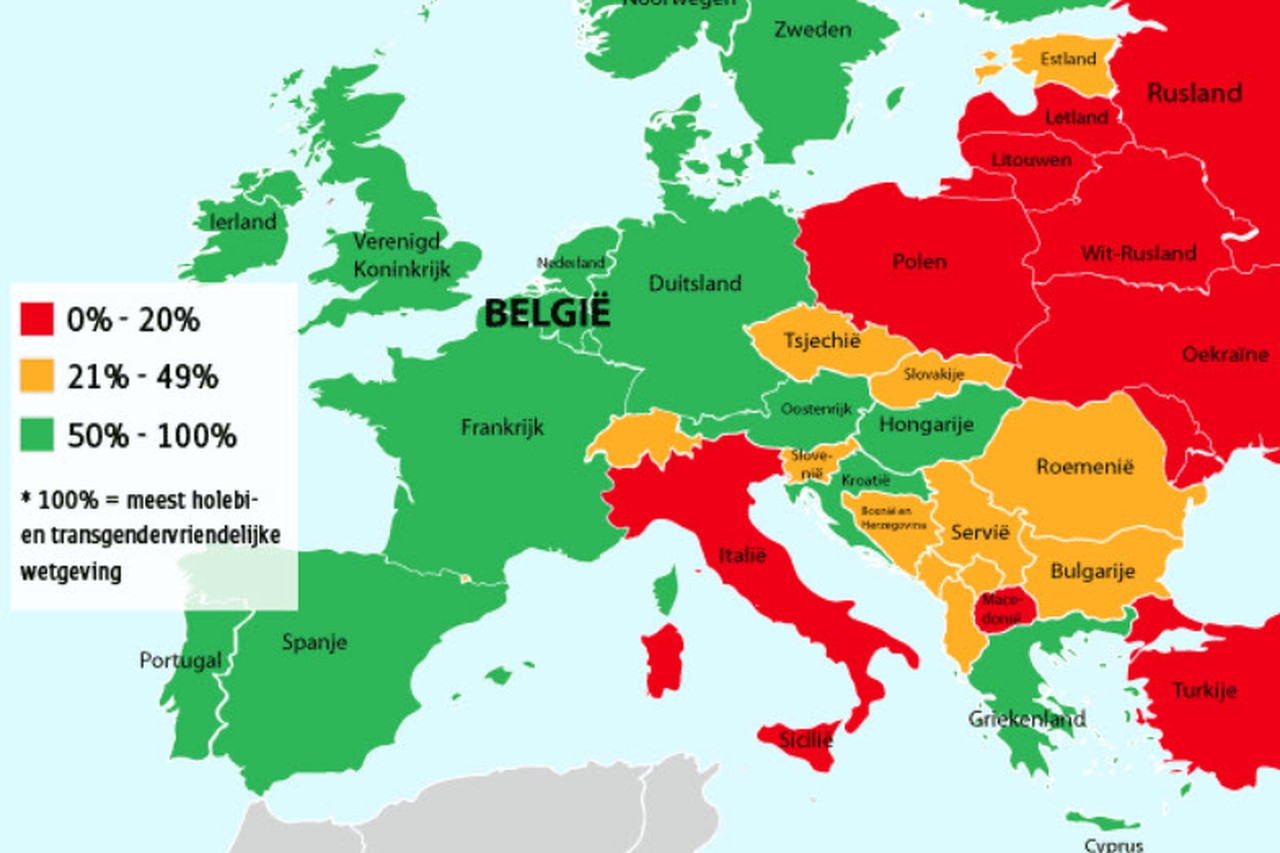 Ijdelheid identificatie Bijlage Dit zijn de beste (en slechtste) landen in Europa om holebi te zijn | Het  Nieuwsblad Mobile
