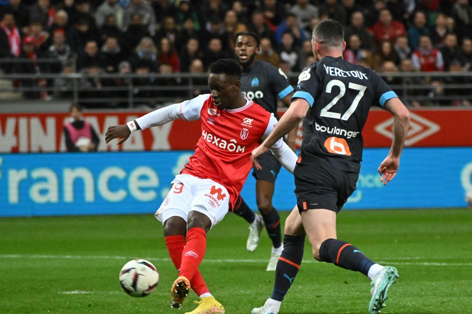 Folarin Balogun in action during the match against Olympique Marseille.