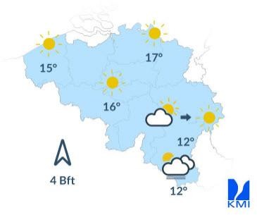De weersverwachtingen voor donderdag.