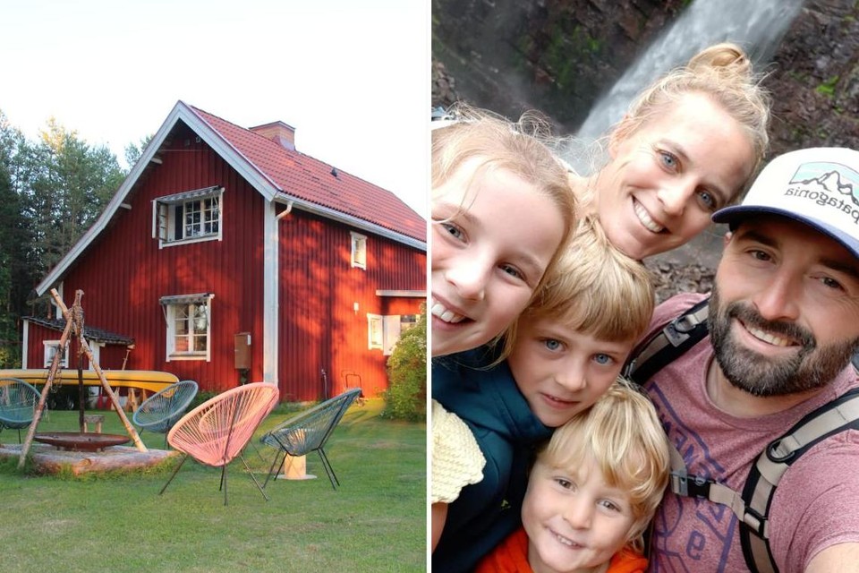 Kaatje, Tim en hun kinderen wonen in een typisch Zweeds huisje 
