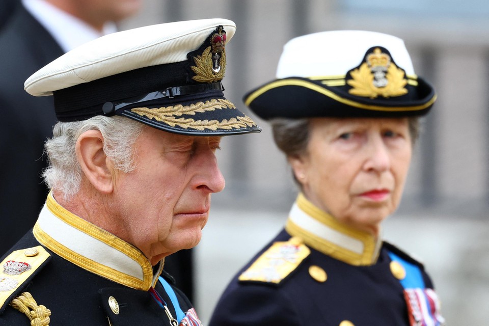 Король Карл III и принцесса Анна в военной форме. 