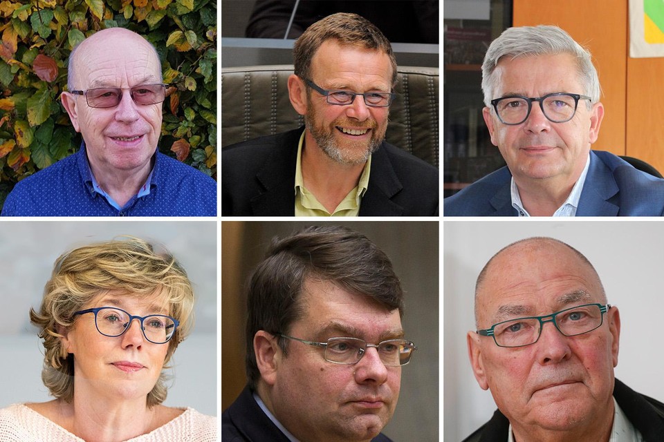 Zes van de dertien Vlaamse Parlementsleden die de pensioenbonussen erdoor duwden.