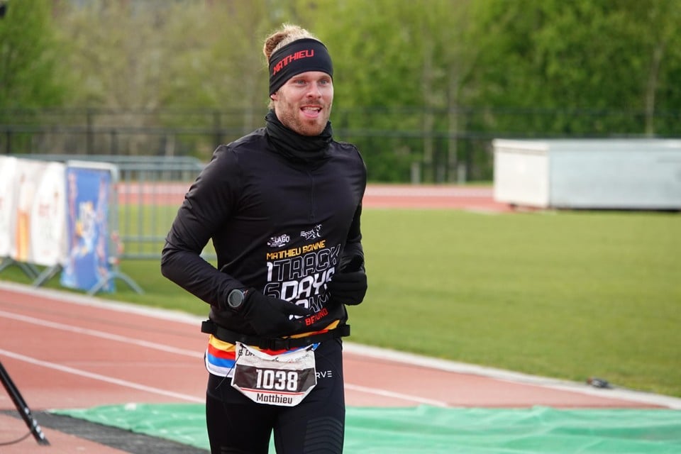Matthieu Bonne is currently on course for the world record running in 48 hours (Bredene)