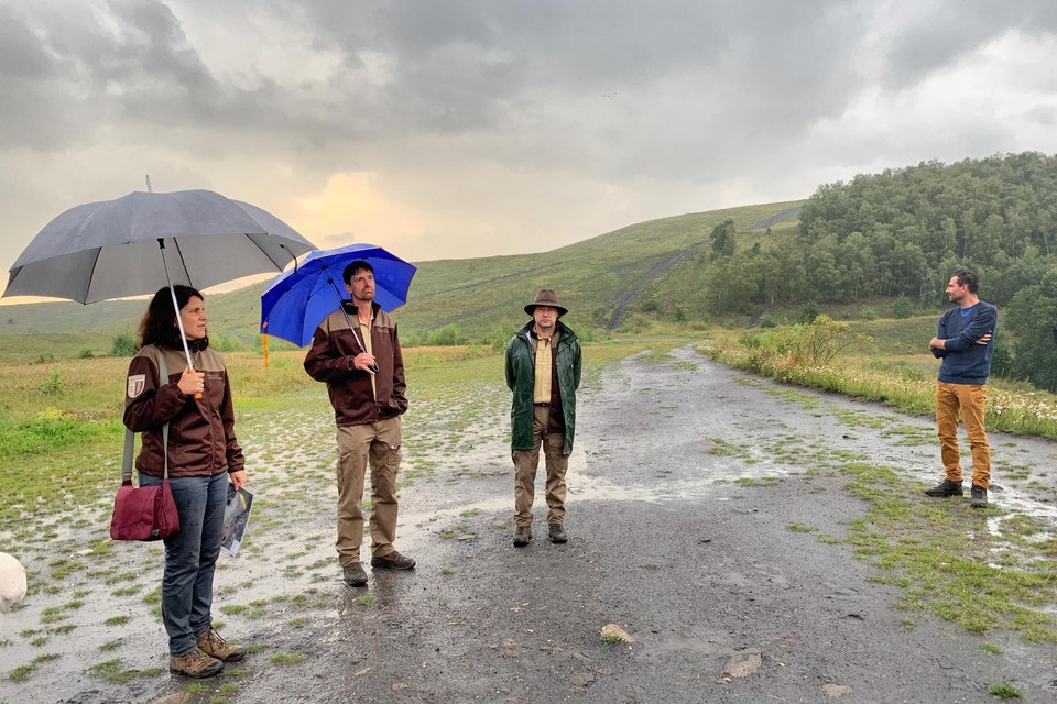 Geïnteresseerden kregen gisteren tijdens een wandeling en druilig weer tekst en uitleg over de geplande inrichtingswerken in het Thor Park.