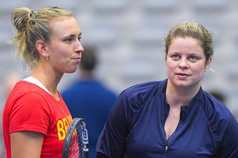 Elise Mertens en Kim Clijsters. 