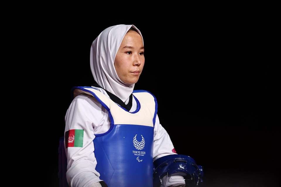 Zakia Khudadadi nam voor Afghanistan deel aan de Paralympische Spelen in het taekwondo.
