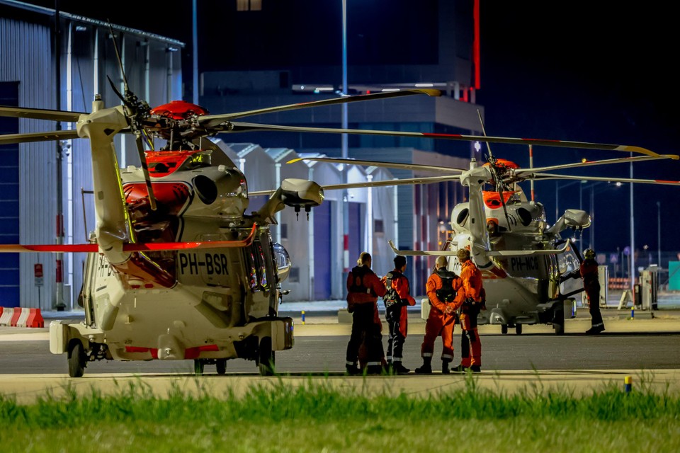 De helikopters betrokken bij de reddingsactie.