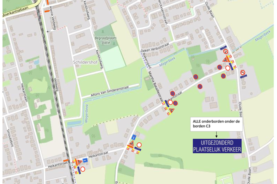 Vanaf 30 januari omrijden in de Heikantstraat.