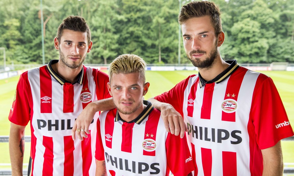 In 2015 tekende Pröpper (rechts) voor PSV, samen met Gaston Pereiro én Maxime Lestienne. 