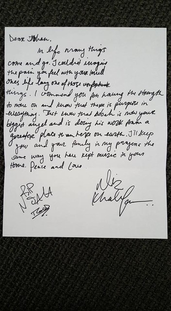 Rapper Wiz Khalifa schreef een brief ter nagedachtenis van Noah. 