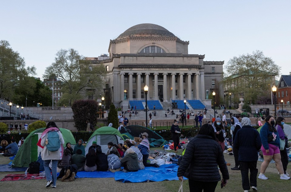 Dagenlang wordt er al gekampeerd aan de universiteit van Columbia.