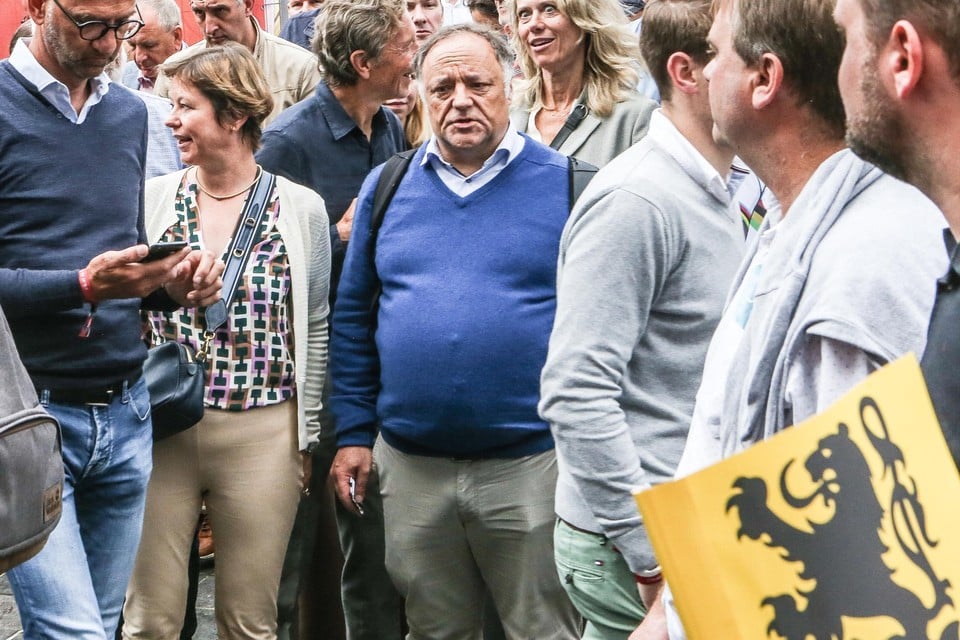 Marc Van Ranst tijdens de koers in Leuven.