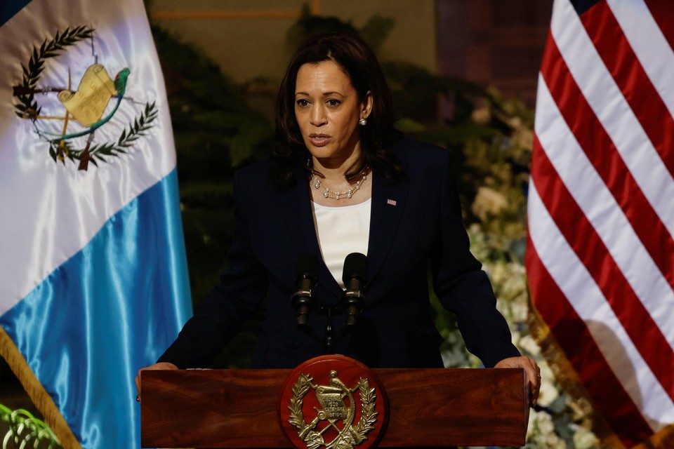 Kamala Harris gaf een toespraak tijdens haar bezoek aan Guatemala. 