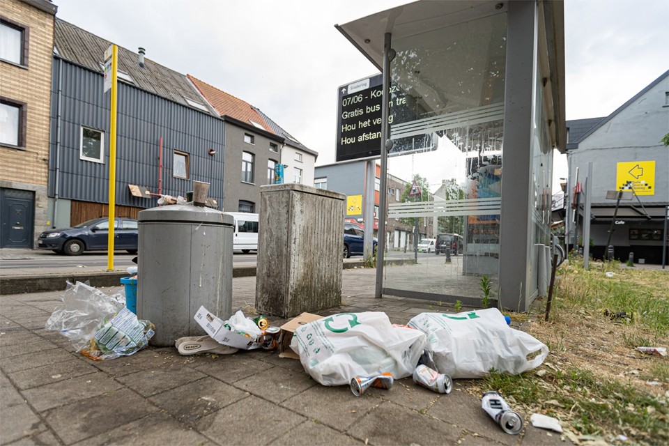 Zwerfvuil op de Dendermondsesteenweg.