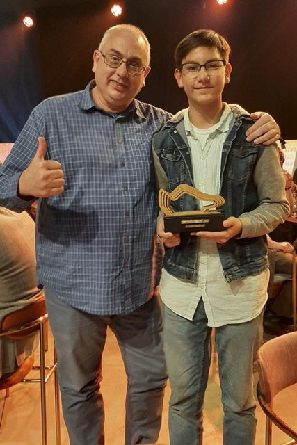 Gilian De Wolf met zijn papa Gino.