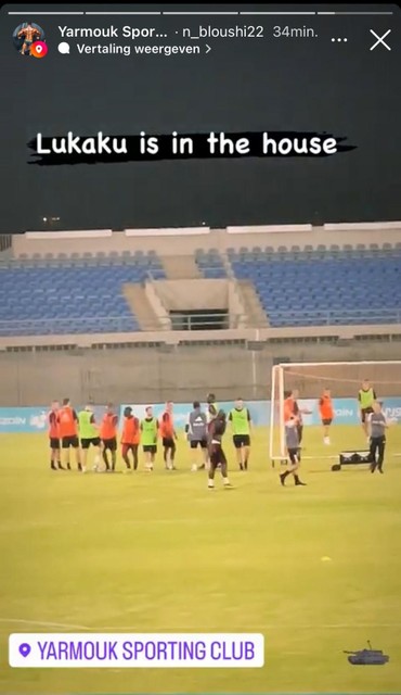 Volgens beelden op Instagram was Romelu Lukaku na het persmoment (even) op het trainingsveld te zien. 