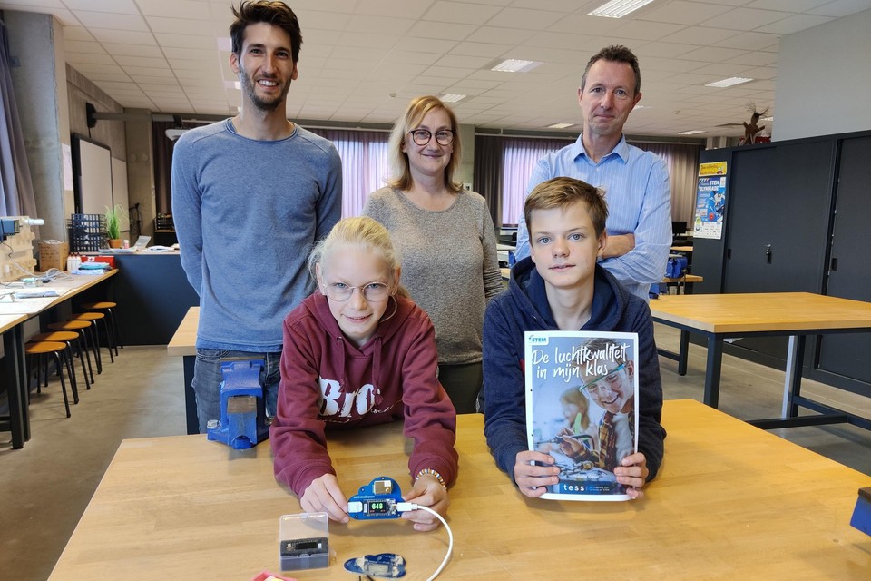 Niels (links) ontwikkelde het lessenpakket, de leerlingen van de Broederschool testten het uit.