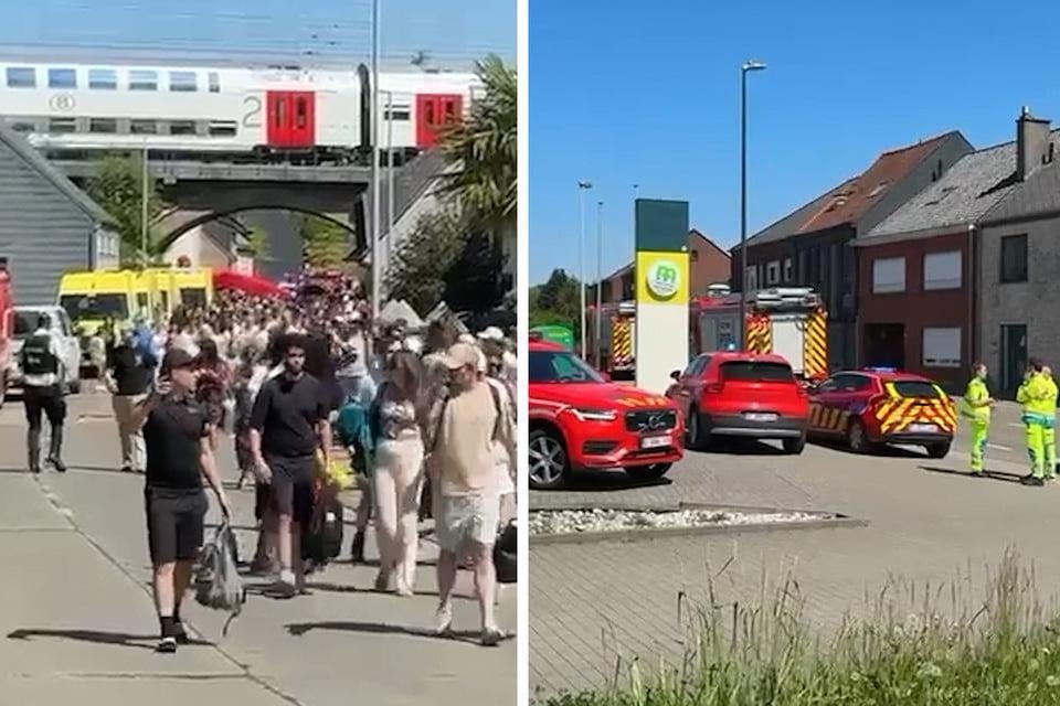 Train with a thousand travelers stops on the way to coast, three travelers taken to hospital after they became unwell (Affligem)