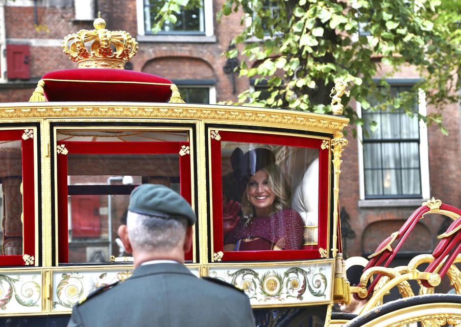 Koningin Máxima in 2019, toen de glazen koets wel uitreed. 