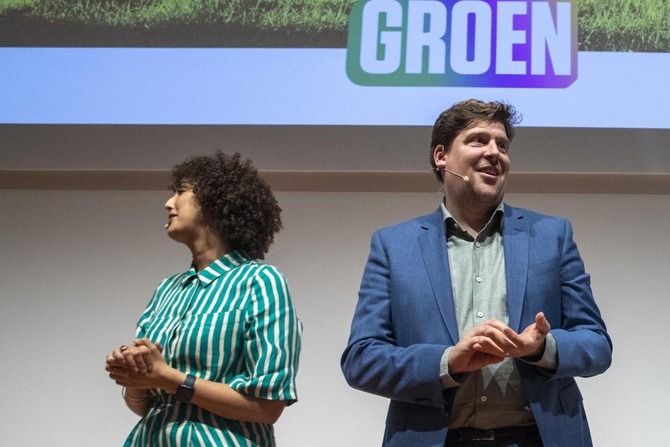 Groen-voorzitters Nadia Naji en Jeremie Vaneeckhout.