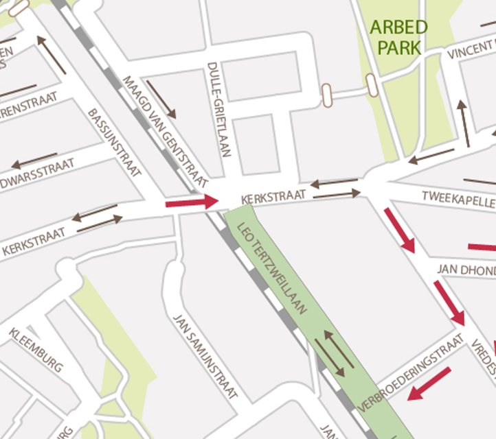 De Kerkstraat krijgt een stukje eenrichtingsverkeer ter hoogte van de sporen.