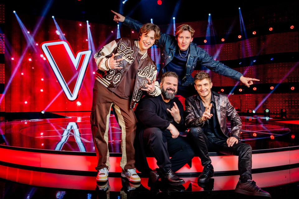 De vier finalisten van ‘The voice van Vlaanderen’.