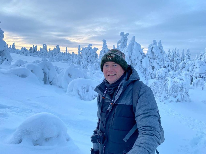 Amateur photographer Bart Medaer from Gierle during one of his travels to Luosto, Finnish.