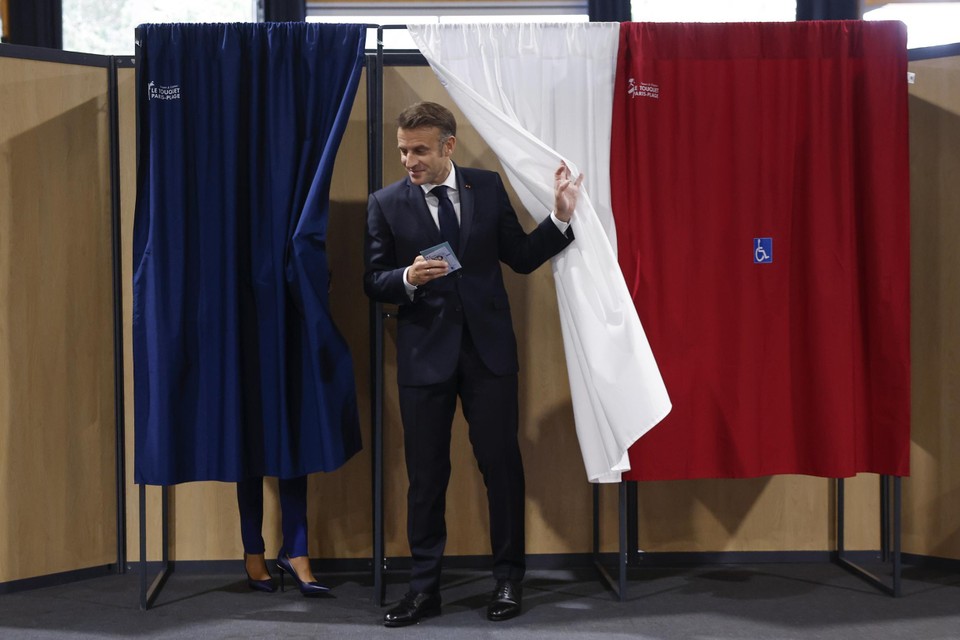 Ook Emmanuel Macron ging stemmen.