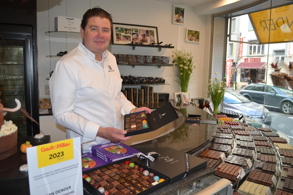 Herman Van Dender is uitgeroepen tot chocolatier van het jaar 2023 voor Brussel. 