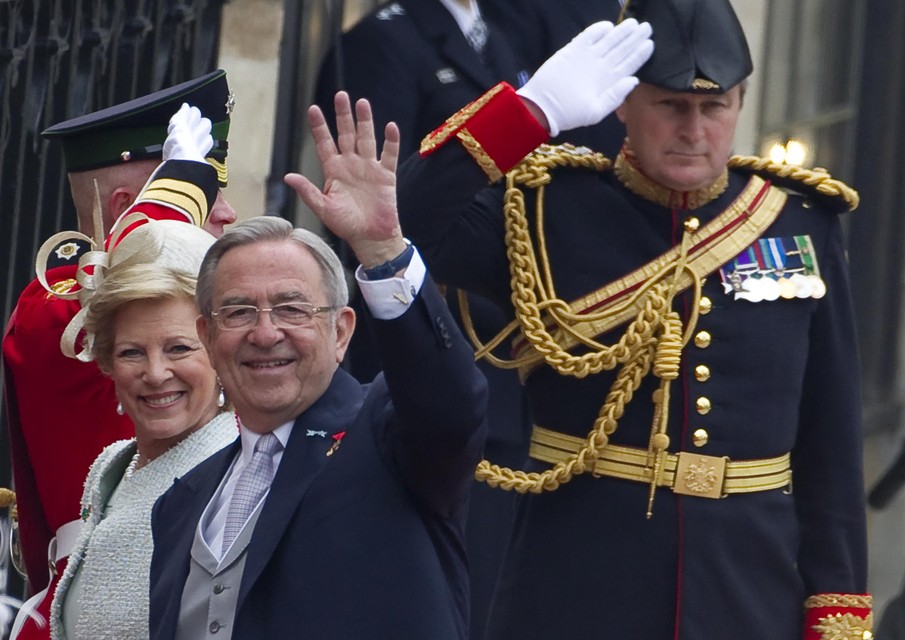 Constantijn op het huwelijk van prins William en Kate. 