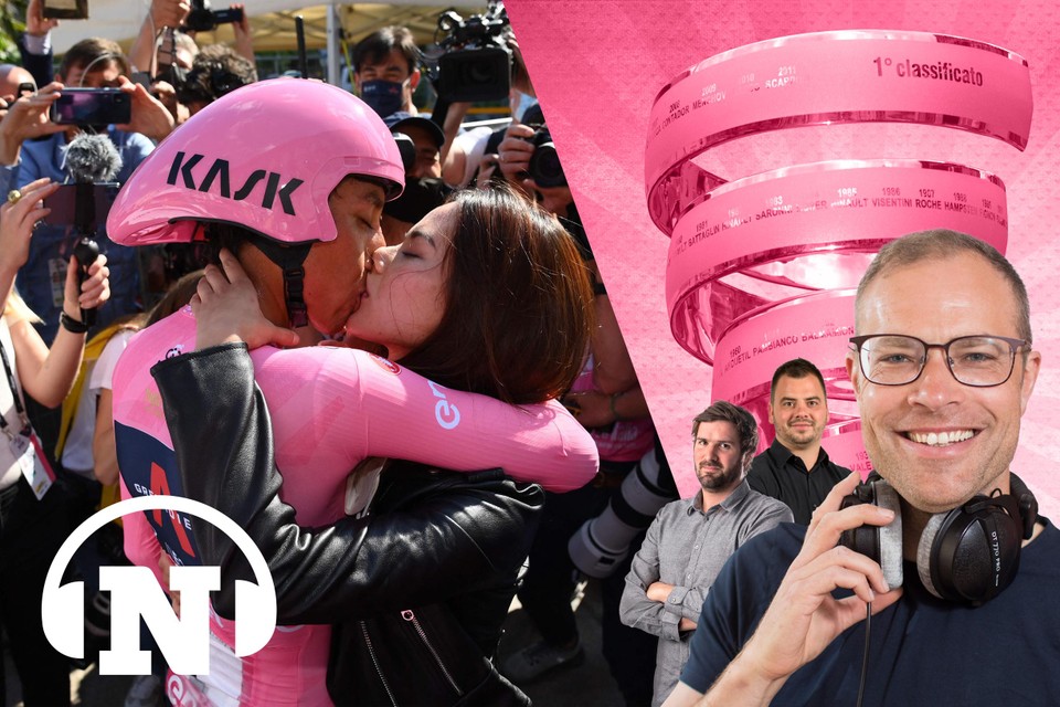 Aan de kus van Egan Bernal en Maria Fernanda leek geen einde te komen, aan de Giro wel. 