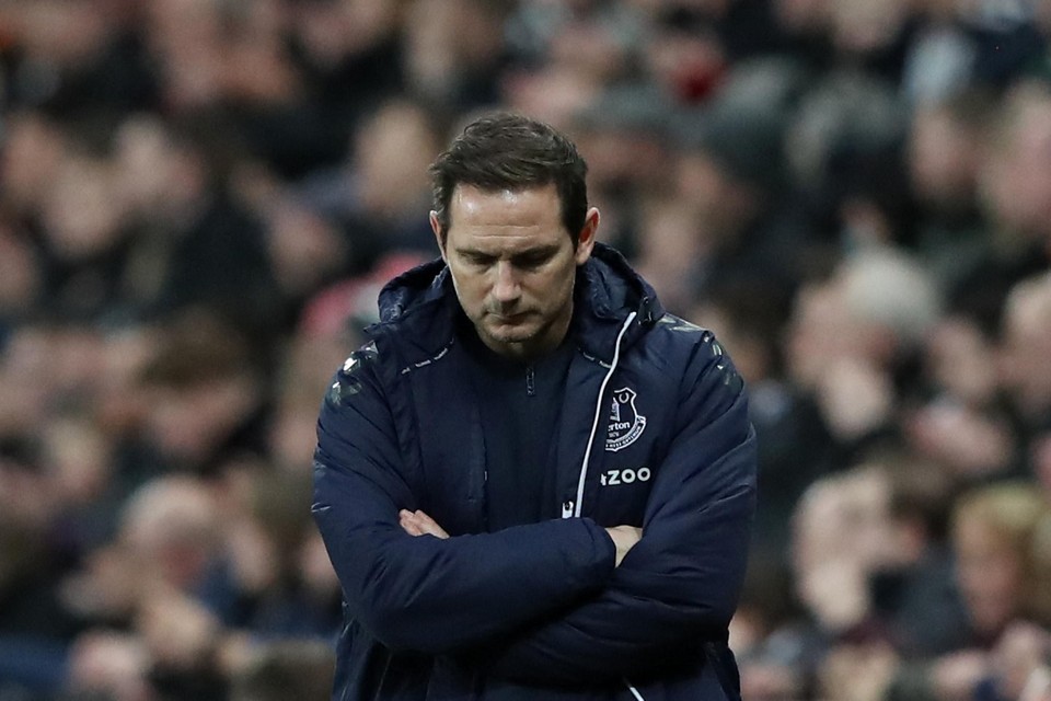 Zijn eerste wedstrijd als coach van Everton werd geen succes voor Frank Lampard. 